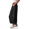 imageCicy Bell Womens Harem Pants Casual Baggy Elastic Waist Wide Leg Beach Pants with PocketsBlack
