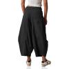 imageCicy Bell Womens Harem Pants Casual Baggy Elastic Waist Wide Leg Beach Pants with PocketsBlack
