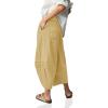 imageCicy Bell Womens Harem Pants Casual Baggy Elastic Waist Wide Leg Beach Pants with PocketsKhaki