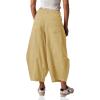 imageCicy Bell Womens Harem Pants Casual Baggy Elastic Waist Wide Leg Beach Pants with PocketsKhaki