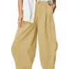 imageCicy Bell Womens Harem Pants Casual Baggy Elastic Waist Wide Leg Beach Pants with PocketsKhaki
