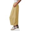 imageCicy Bell Womens Harem Pants Casual Baggy Elastic Waist Wide Leg Beach Pants with PocketsKhaki