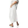 imageCicy Bell Womens Harem Pants Casual Baggy Elastic Waist Wide Leg Beach Pants with PocketsWhite