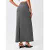 imageCicy Bell Womens High Waisted Maxi Skirts Casual Back Split Office Work Long SkirtDark Grey