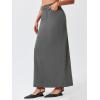 imageCicy Bell Womens High Waisted Maxi Skirts Casual Back Split Office Work Long SkirtDark Grey