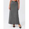 imageCicy Bell Womens High Waisted Maxi Skirts Casual Back Split Office Work Long SkirtDark Grey