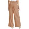 imageCicy Bell Womens High Waisted Wide Leg Pants Work Office Dress Slacks with Pockets Casual Elastic Waist TrousersLight Brown