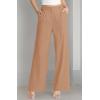 imageCicy Bell Womens High Waisted Wide Leg Pants Work Office Dress Slacks with Pockets Casual Elastic Waist TrousersLight Brown