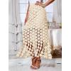 imageCicy Bell Womens Hollow Out Maxi Skirts Summer High Waisted Boho Fringe Hem Long SkirtApricot