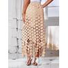 imageCicy Bell Womens Hollow Out Maxi Skirts Summer High Waisted Boho Fringe Hem Long SkirtKhaki