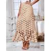 imageCicy Bell Womens Hollow Out Maxi Skirts Summer High Waisted Boho Fringe Hem Long SkirtKhaki