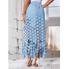 imageCicy Bell Womens Hollow Out Maxi Skirts Summer High Waisted Boho Fringe Hem Long SkirtLight Blue