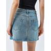 imageCicy Bell Womens Jean Skirts Casual Wrap Button Asymmetrical Hem Summer Denim Mini SkirtBlue