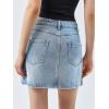imageCicy Bell Womens Jean Skirts Casual Wrap Button Asymmetrical Hem Summer Denim Mini SkirtLight Blue