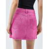 imageCicy Bell Womens Jean Skirts Casual Wrap Button Asymmetrical Hem Summer Denim Mini SkirtRose Red