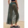 imageCicy Bell Womens Lace Maxi Skirt Summer High Low Asymmetrical Sheer Y2K Sexy Beach Coverup Long SkirtsArmy