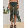 imageCicy Bell Womens Lace Maxi Skirt Summer High Low Asymmetrical Sheer Y2K Sexy Beach Coverup Long SkirtsArmy