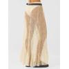 imageCicy Bell Womens Lace Maxi Skirt Summer High Low Asymmetrical Sheer Y2K Sexy Beach Coverup Long SkirtsBeige