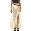 imageCicy Bell Womens Lace Maxi Skirt Summer High Low Asymmetrical Sheer Y2K Sexy Beach Coverup Long SkirtsBeige