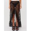 imageCicy Bell Womens Lace Maxi Skirt Summer High Low Asymmetrical Sheer Y2K Sexy Beach Coverup Long SkirtsBlack
