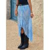 imageCicy Bell Womens Lace Maxi Skirt Summer High Low Asymmetrical Sheer Y2K Sexy Beach Coverup Long SkirtsBlue