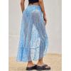 imageCicy Bell Womens Lace Maxi Skirt Summer High Low Asymmetrical Sheer Y2K Sexy Beach Coverup Long SkirtsBlue