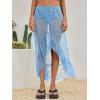 imageCicy Bell Womens Lace Maxi Skirt Summer High Low Asymmetrical Sheer Y2K Sexy Beach Coverup Long SkirtsBlue