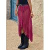 imageCicy Bell Womens Lace Maxi Skirt Summer High Low Asymmetrical Sheer Y2K Sexy Beach Coverup Long SkirtsBurgundy