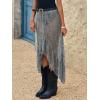 imageCicy Bell Womens Lace Maxi Skirt Summer High Low Asymmetrical Sheer Y2K Sexy Beach Coverup Long SkirtsGery