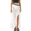 imageCicy Bell Womens Lace Maxi Skirt Summer High Low Asymmetrical Sheer Y2K Sexy Beach Coverup Long SkirtsWhite