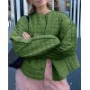 imageCicy Bell Womens Lightweight Quilted Jacket Fall Casual Collarless Puffer Coats Long Sleeve Button Down OuterwearArmy Green