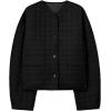 imageCicy Bell Womens Lightweight Quilted Jacket Fall Casual Collarless Puffer Coats Long Sleeve Button Down OuterwearBlack