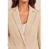 imageCicy Bell Womens Long Sleeve Blazers Open Front Business Casual Knit Stretchy Lightweight Suit JacketsKhaki