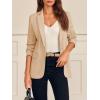 imageCicy Bell Womens Long Sleeve Blazers Open Front Business Casual Knit Stretchy Lightweight Suit JacketsKhaki