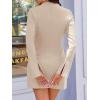 imageCicy Bell Womens Long Sleeve Bodycon Dress Mock Neck Slim Fit Party Cocktail Fall Mini Blazer DressesApricot