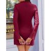 imageCicy Bell Womens Long Sleeve Bodycon Dress Mock Neck Slim Fit Party Cocktail Fall Mini Blazer DressesBurgundy