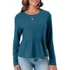 imageCicy Bell Womens Long Sleeve TShirts Pleated Crew Neck Peplum Dressy Casual Fall Tee TopsBlue