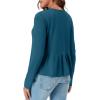 imageCicy Bell Womens Long Sleeve TShirts Pleated Crew Neck Peplum Dressy Casual Fall Tee TopsBlue