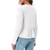 imageCicy Bell Womens Long Sleeve TShirts Pleated Crew Neck Peplum Dressy Casual Fall Tee TopsWhite