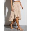 imageCicy Bell Womens Midi Skirts Flowy High Waisted Asymmetrical High Low Ruffle Swing SkirtsChampagne Gold
