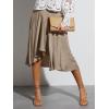 imageCicy Bell Womens Midi Skirts Flowy High Waisted Asymmetrical High Low Ruffle Swing SkirtsKhaki
