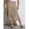 imageCicy Bell Womens Midi Skirts Flowy High Waisted Asymmetrical High Low Ruffle Swing SkirtsKhaki