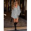 imageCicy Bell Womens Oversized Striped Button Down Shirts Boyfriend Long Sleeve Collared Work BlousesBlack
