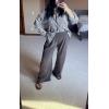 imageCicy Bell Womens Oversized Striped Button Down Shirts Boyfriend Long Sleeve Collared Work BlousesBlack
