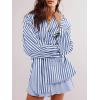 imageCicy Bell Womens Oversized Striped Button Down Shirts Boyfriend Long Sleeve Collared Work BlousesBlue