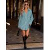 imageCicy Bell Womens Oversized Striped Button Down Shirts Boyfriend Long Sleeve Collared Work BlousesBlue Green