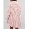 imageCicy Bell Womens Oversized Striped Button Down Shirts Boyfriend Long Sleeve Collared Work BlousesPink
