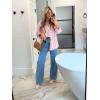 imageCicy Bell Womens Oversized Striped Button Down Shirts Boyfriend Long Sleeve Collared Work BlousesPink