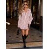 imageCicy Bell Womens Oversized Striped Button Down Shirts Boyfriend Long Sleeve Collared Work BlousesRed