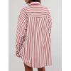 imageCicy Bell Womens Oversized Striped Button Down Shirts Boyfriend Long Sleeve Collared Work BlousesRed